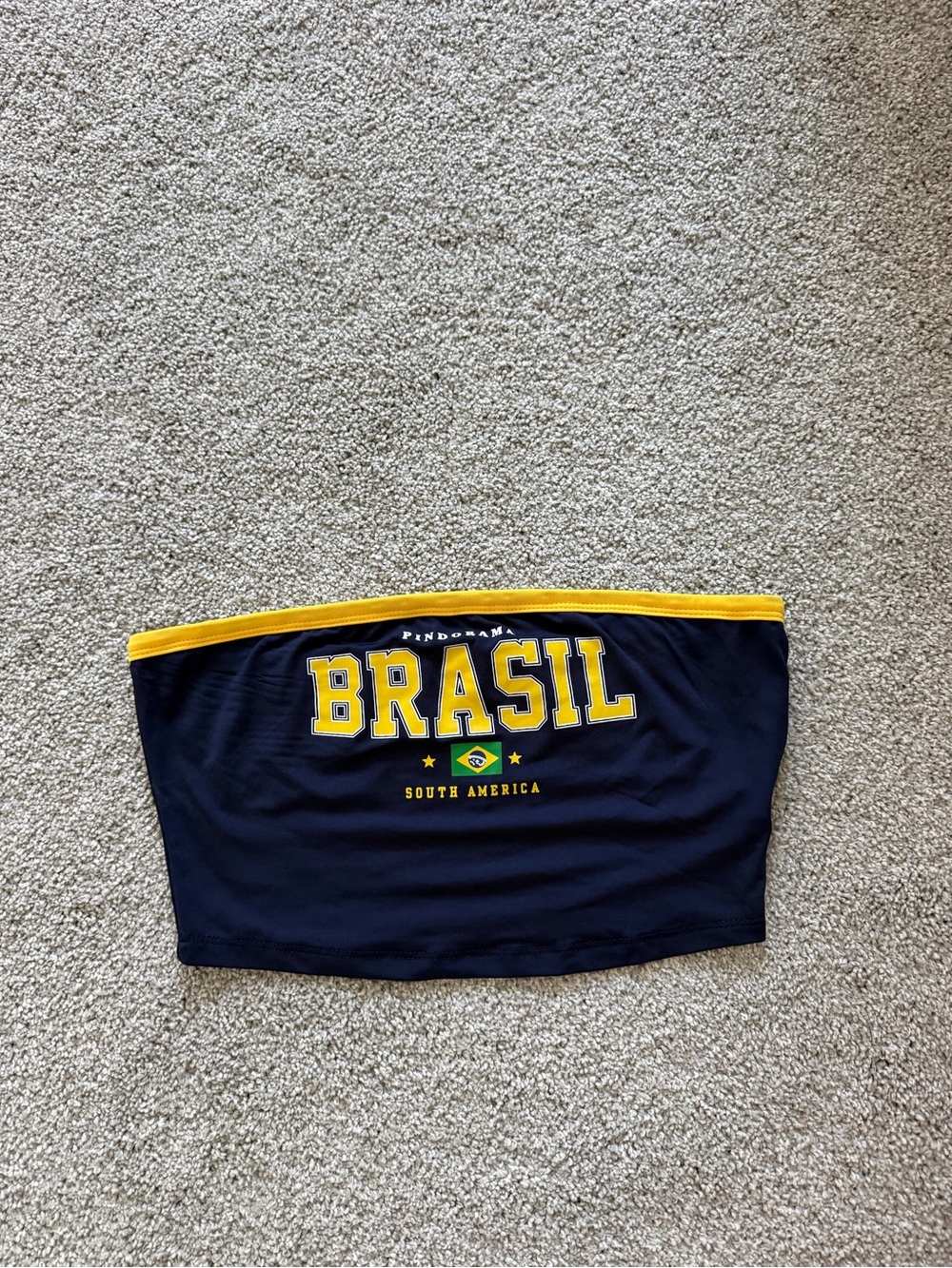 Crop top Navy & Yellow Woman’s- BRASIL Print